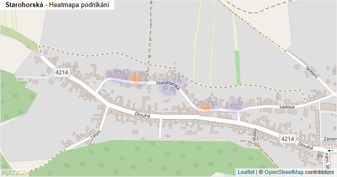 Starohorská - mapa podnikání