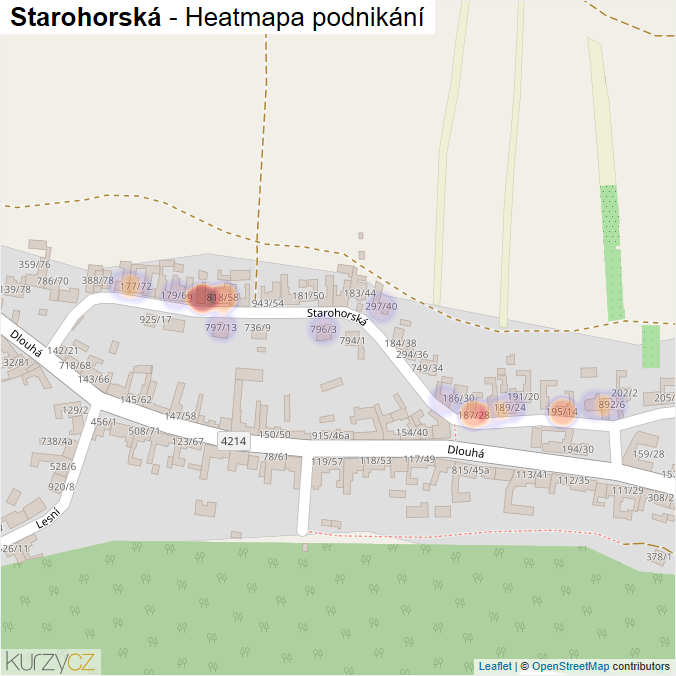 Mapa Starohorská - Firmy v ulici.