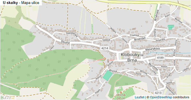 U skalky - mapa ulice