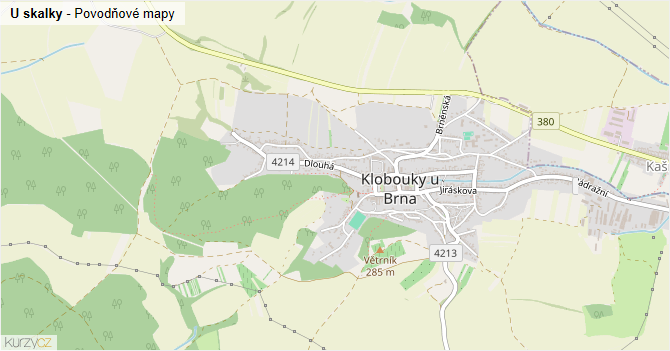 U skalky - záplavové mapy stoleté vody