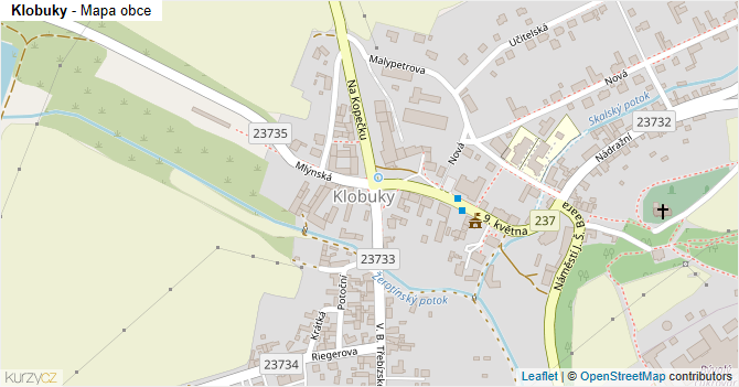 Klobuky - mapa obce