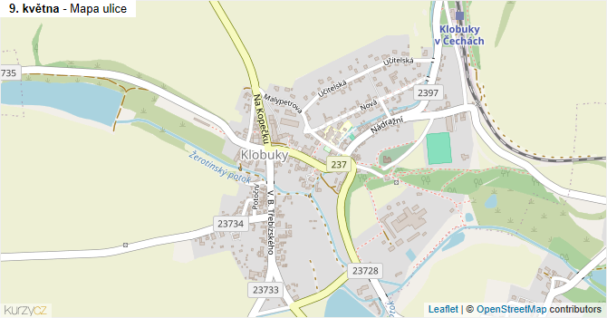 9. května - mapa ulice