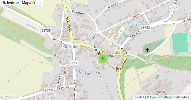 9. května - mapa firem