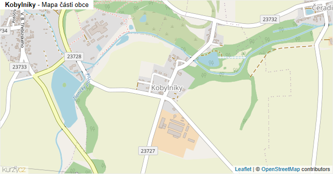 Kobylníky - mapa části obce