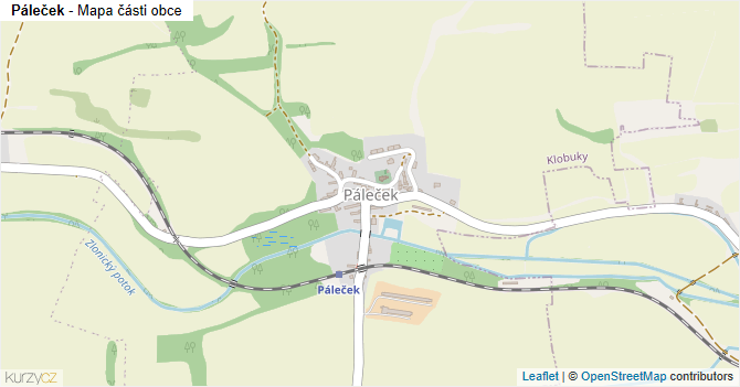 Páleček - mapa části obce