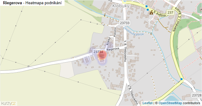 Riegerova - mapa podnikání