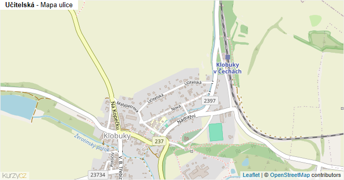 Učitelská - mapa ulice