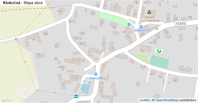Klokočná - mapa obce