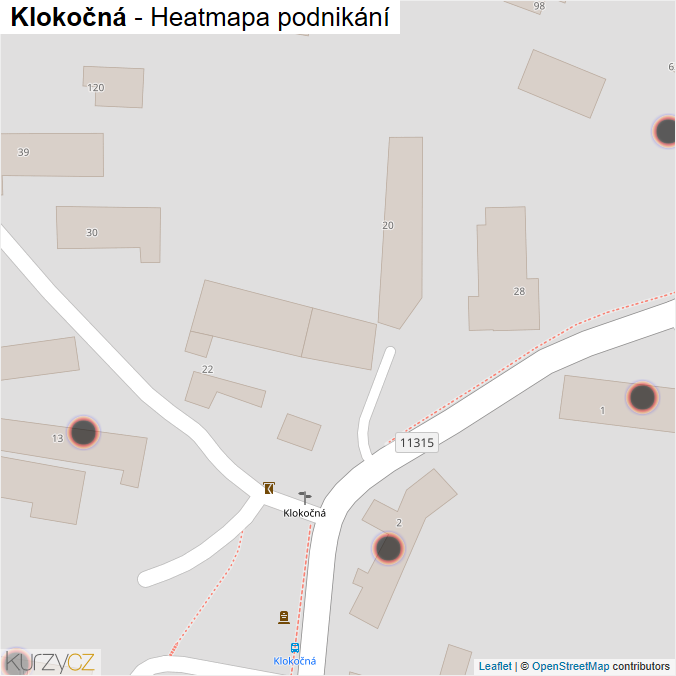 Mapa Klokočná - Firmy v obci.