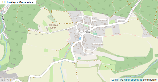U Hrušky - mapa ulice