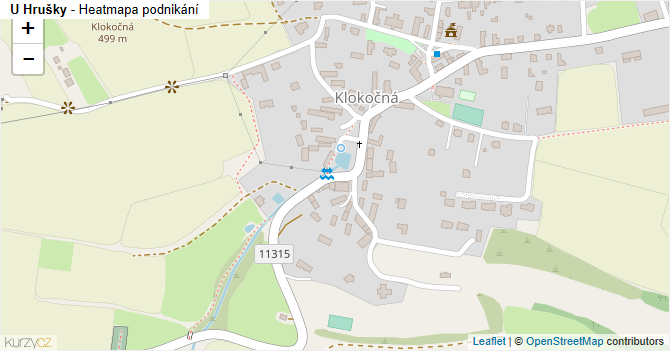 U Hrušky - mapa podnikání