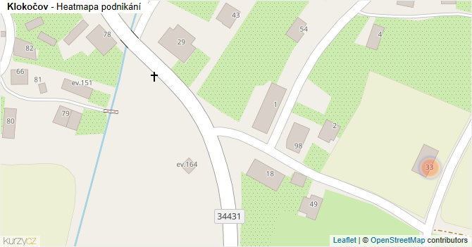Klokočov - mapa podnikání