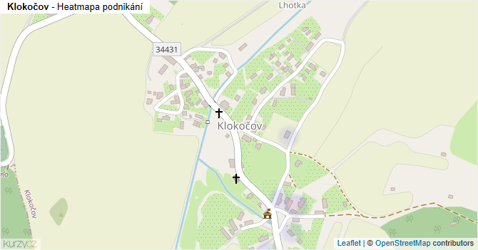 Klokočov - mapa podnikání