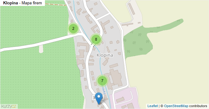 Klopina - mapa firem