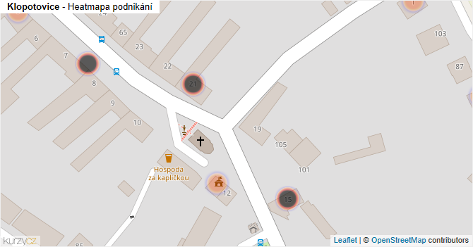 Klopotovice - mapa podnikání