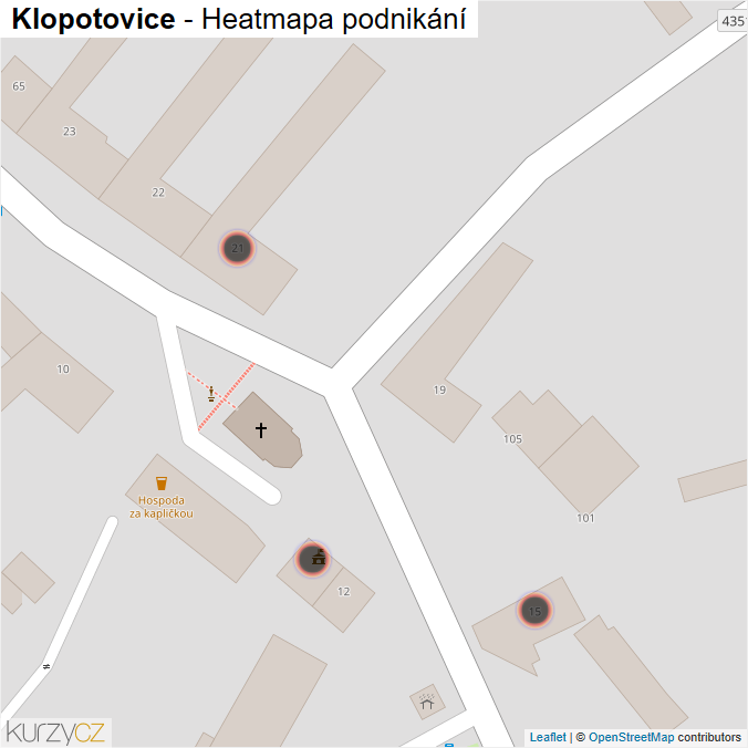 Mapa Klopotovice - Firmy v obci.