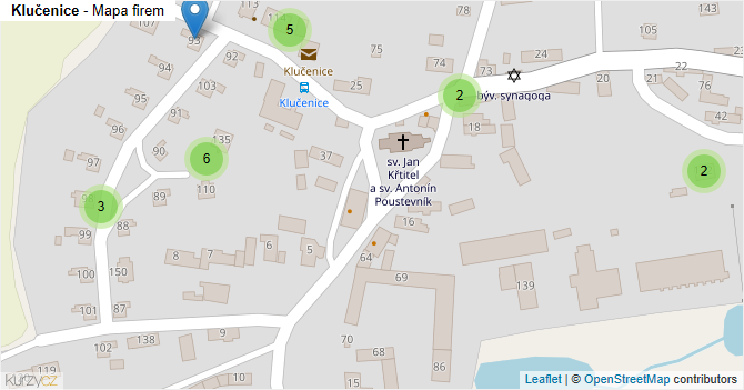 Klučenice - mapa firem