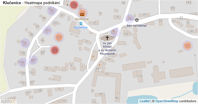 Klučenice - mapa podnikání