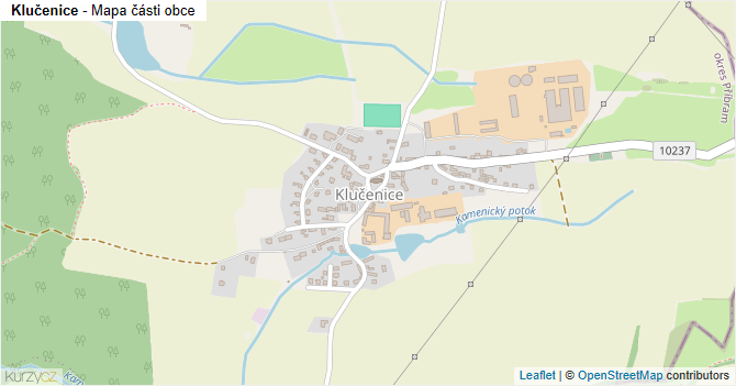 Klučenice - mapa části obce