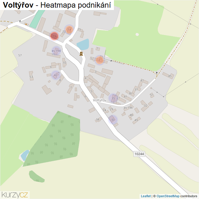 Mapa Voltýřov - Firmy v části obce.