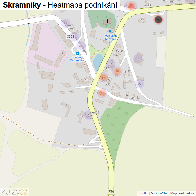 Mapa Skramníky - Firmy v části obce.
