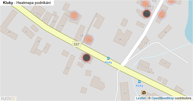 Kluky - mapa podnikání