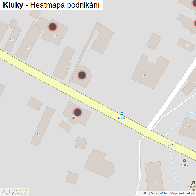Mapa Kluky - Firmy v obci.