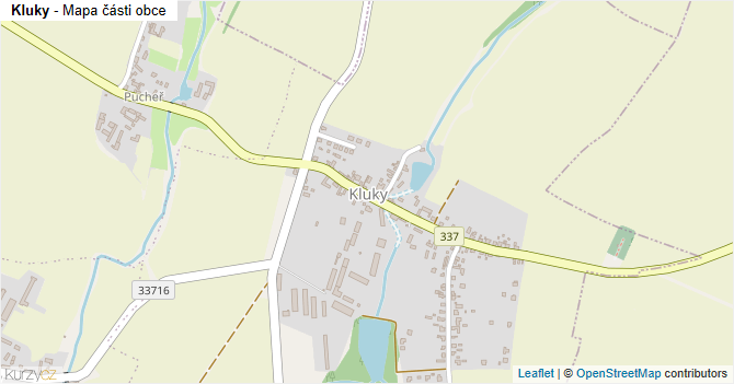 Kluky - mapa části obce