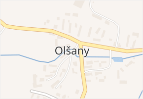 Olšany v obci Kluky - mapa části obce