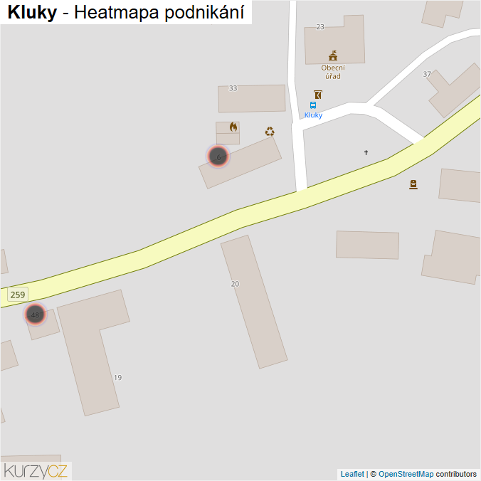 Mapa Kluky - Firmy v obci.