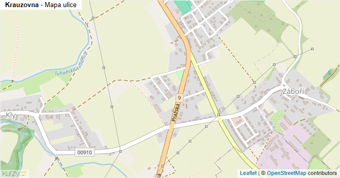 Krauzovna - mapa ulice