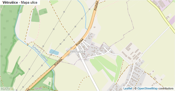 Větrušice - mapa ulice