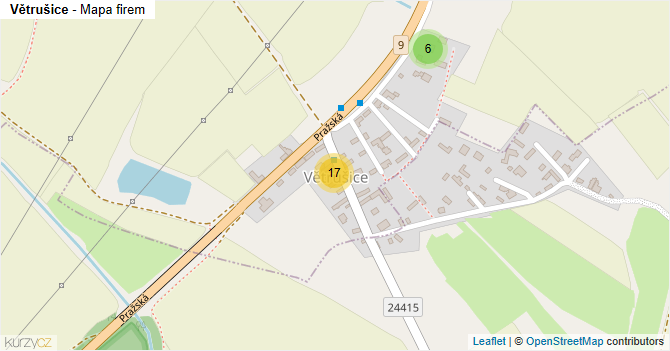 Větrušice - mapa firem