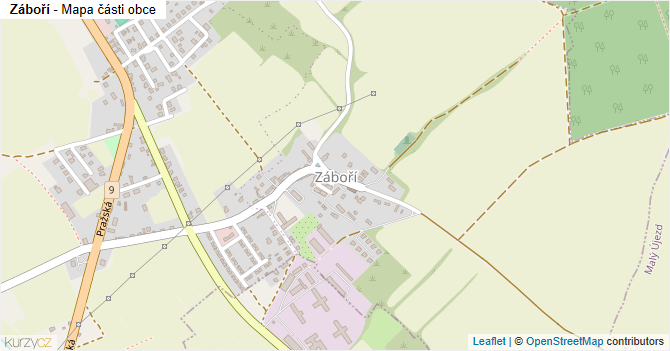 Záboří - mapa části obce