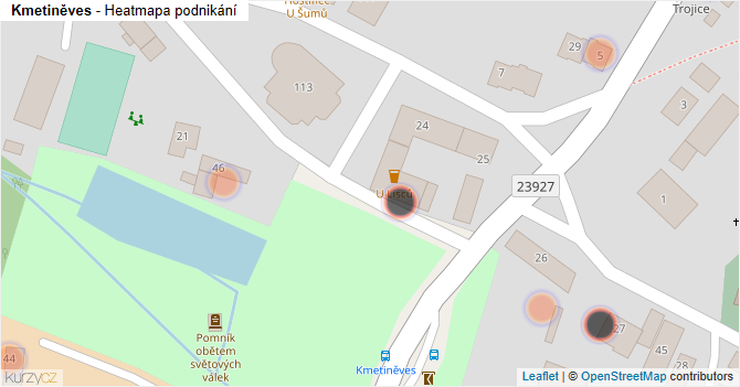 Kmetiněves - mapa podnikání