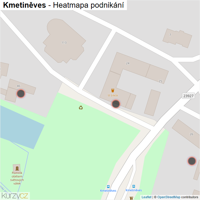Mapa Kmetiněves - Firmy v obci.