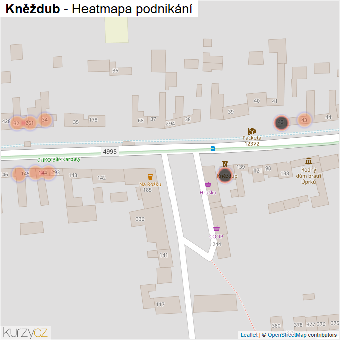 Mapa Kněždub - Firmy v obci.
