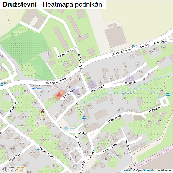 Mapa Družstevní - Firmy v ulici.