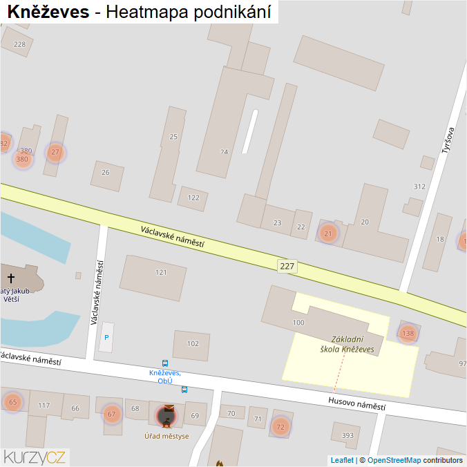 Mapa Kněževes - Firmy v obci.