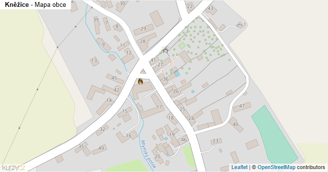 Kněžice - mapa obce