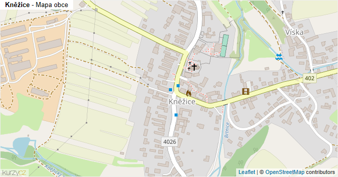 Kněžice - mapa obce