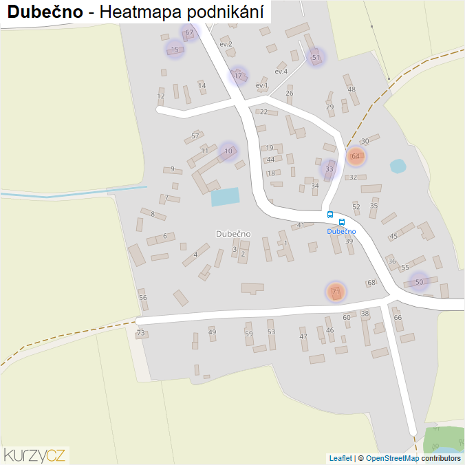 Mapa Dubečno - Firmy v části obce.