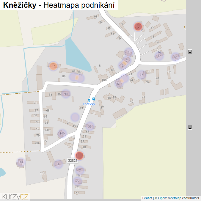 Mapa Kněžičky - Firmy v části obce.
