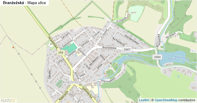 Branžežská - mapa ulice