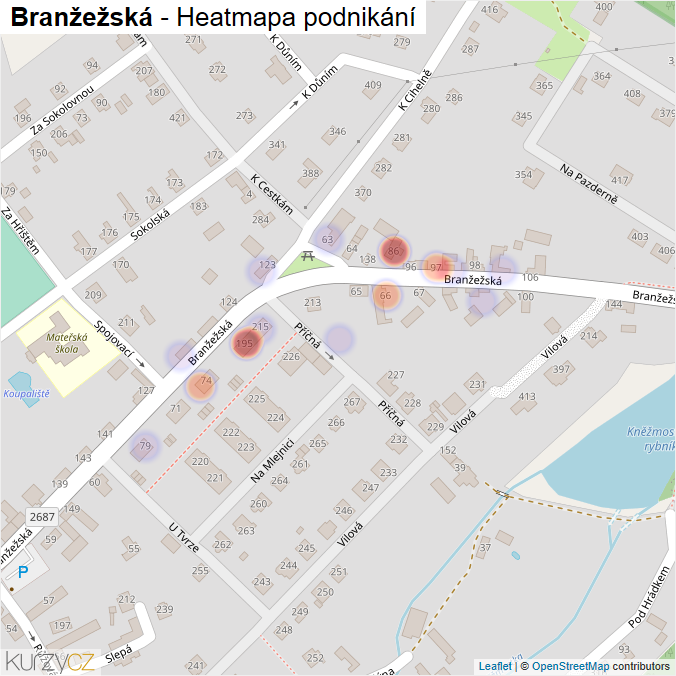 Mapa Branžežská - Firmy v ulici.