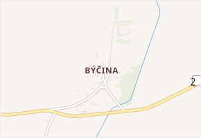 Býčina v obci Kněžmost - mapa části obce
