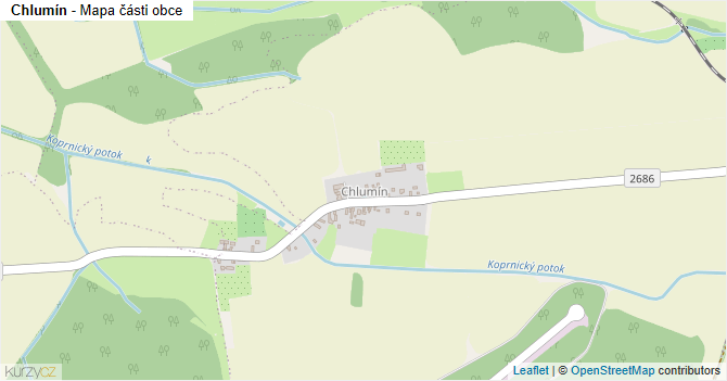 Chlumín - mapa části obce