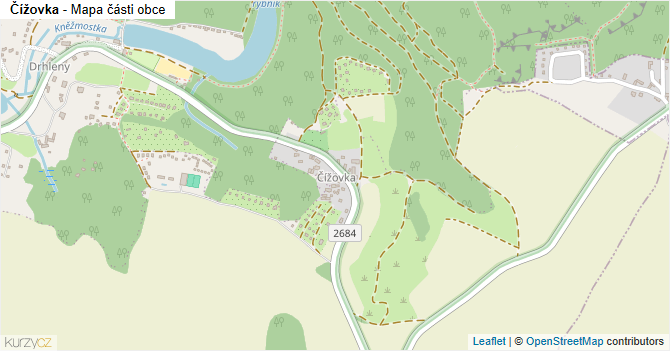 Čížovka - mapa části obce