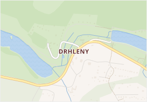 Drhleny v obci Kněžmost - mapa části obce