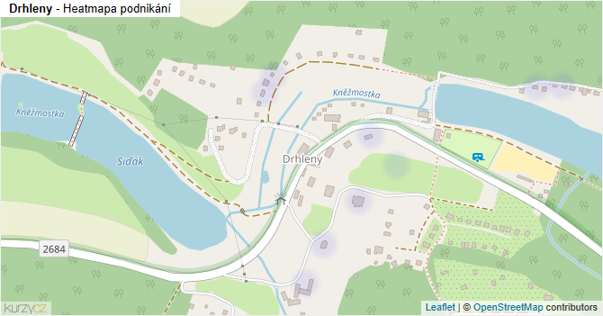 Drhleny - mapa podnikání